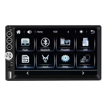 Podofo 7-дюймовый автомобильный MP5-плеер с камерой Carplay Android Auto Review ONLY car radio player чёрный