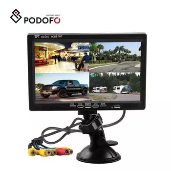Podofo 7-дюймовый четырехканальный монитор с разделенным экраном, 4-канальный видеовход, монитор помощника по парковке, монитор приборной панели автомобиля