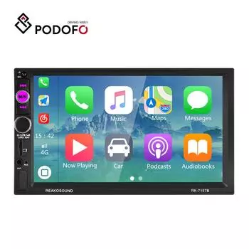 Podofo 7-дюймовый двойной Din автомобильный радиоприемник с Apple Carplay универсальный для Volkswagen Nissan Hyundai Kia Toyota FM Bluetooth автомобильный MP5-плеер TF/USB Mirrorlink