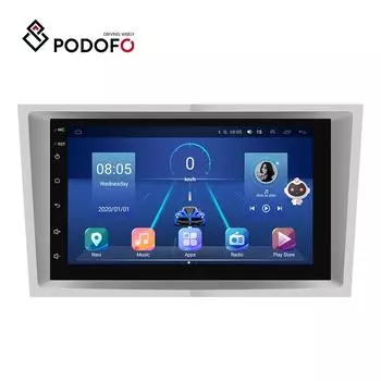 Podofo 8 Core 4 + 64G 8 + 128G Android 10.0 Автомобильный радиоприемник для Opel 1024*600 UHD 7-дюймовый AI Voice Carplay Android Auto WIFI/4G GPS DSP RDS AHD камера 4+64G Black