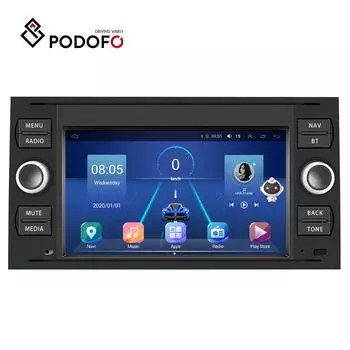 Podofo 8-ядерный 8+128G/4+64G AI Voice Авторадио 7 дюймов QLED Android 10.0 Автомобильный плеер для Ford Focus Galaxy Fusion Carplay Android Auto GPS DSP Настройка RDS 4+64G