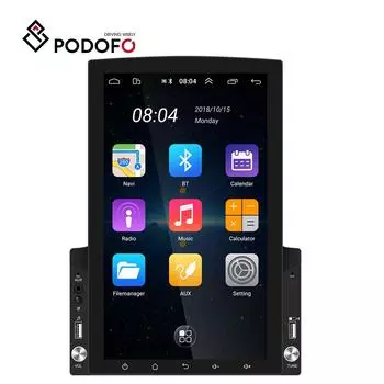 Podofo Android 10.0 2Din GPS Автомобильная стереосистема 9,7 дюйма Вертикальный экран HD 1080P Автомобильный MP5-плеер с Bluetooth WIFI GPS FM-радио Задняя камера