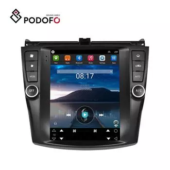 Podofo Android 10.1 2 Din 9,7-дюймовый автомобильный стерео авторадио для Honda Accord 2003-2007 HD с сенсорным экраном, зеркальная связь, GPS, Wi-Fi с Bluetooth, USB, FM-радио without camera
