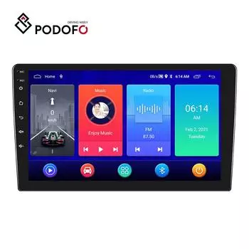 Podofo Android 11,0 Double Din 9 дюймов HD 1080P Автомобильный радиоприемник 1 + 16G/2 + 32G Автомобильный MP5-плеер WIFI GPS Bluetooth FM-радио Зеркальная связь AHD вид сзади 1+16G