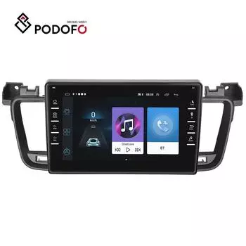 Podofo Android 9.1 Double Din 8-дюймовый автомобильный радиоприемник для Peugeot 508 2011-2018 с сенсорным экраном, авторадио, WIFI, GPS, Bluetooth, FM-приемник, автомобильный видео MP5-плеер
