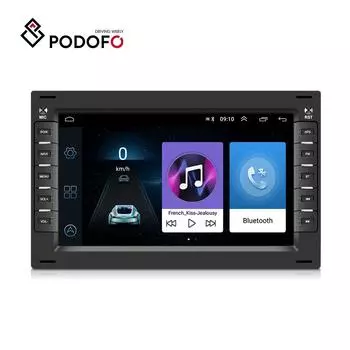 Podofo Android Радио для VW Auto Android 8.1 2 + 32G 7 HD Автомобильный Android для VW поддержка WIFI GPS DVR Зеркальная связь Управление рулевым колесом BT FM