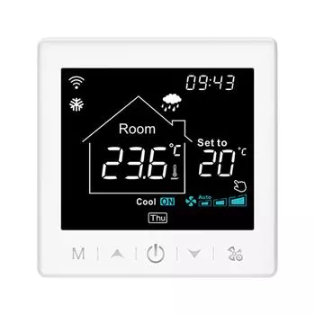 Подогрев пола и фанкойл для 2-х трубной системы, термостат WIFI/485 Modbus с приложением и голосом Fan Coil for 4 Pipe System