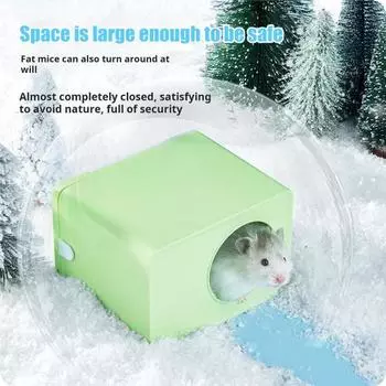 Подогреваемая пещера для хомяков, электрическая, для маленьких животных, теплый домик-убежище, зимняя клетка для хомяков, аксессуары для шиншиллы, карликового хомяка, кролика зелёный