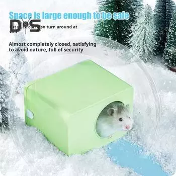 Подогреваемая пещера для хомяков, электрическая, для маленьких животных, теплый домик-убежище, зимняя клетка для хомяков, аксессуары для шиншиллы, карликового хомяка, кролика зелёный