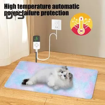 Подогреваемая подстилка для домашних животных, 9 температур, регулируемая электрическая подстилка для кошек, водонепроницаемое одеяло для согревания домашних животных, щенков, котят, беременных животных M US Plug серый