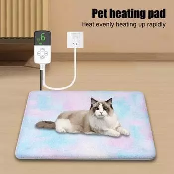 Подогреваемая подстилка для домашних животных с 9 регулируемыми температурами, электрическая подогреваемая подстилка для кошек, водонепроницаемая, для обогрева домашних животных M US Plug серый
