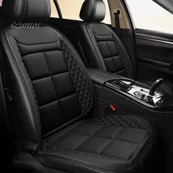 Подогреваемая подушка для автомобильного сиденья с регулируемой температурой, большая зона нагрева, подогреваемый чехол для сиденья для спины, поясницы, бедра чёрный