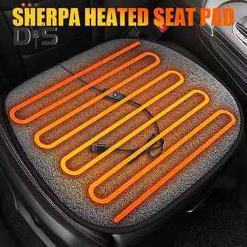Подогреваемая подушка для сиденья автомобиля, USB-подогреваемый чехол для стула для зимних поездок, портативный чехол для сиденья с подогревом для офиса, дома, активного отдыха на свежем воздухе, противоскользящее дно автомобиля чёрный