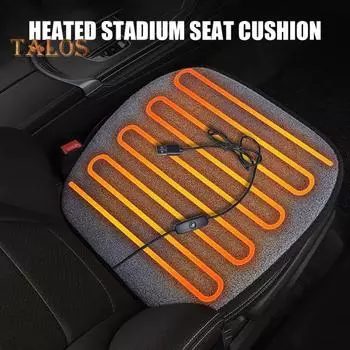Подогреваемая подушка для сиденья автомобиля, USB-подогреваемый чехол для стула для зимних поездок, портативный чехол для сиденья с подогревом для офиса, дома, активного отдыха на свежем воздухе, противоскользящее дно автомобиля чёрный