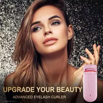 Подогреваемые щипцы для завивки ресниц, электрические щипцы для завивки ресниц со встроенной изогнутой расческой, силиконовая накладка, перезаряжаемые, быстрая естественная завивка профессиональных ресниц синий