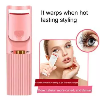 Подогреваемые щипцы для завивки ресниц USB-зарядка Длительная укладка Портативный естественный завиток Электрический ролик для завивки ресниц Инструмент для макияжа белый