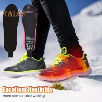 Подогреваемые стельки с дистанционным управлением, 3 регулируемые температуры, быстрый нагрев, безопасные в использовании, перезаряжаемые, подогреваемые стельки для занятий спортом на открытом воздухе L