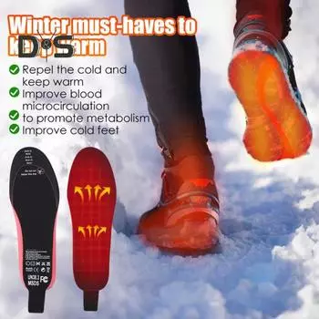 Подогреваемые стельки с дистанционным управлением, 3 регулируемые температуры, быстрый нагрев, безопасные в использовании, перезаряжаемые, подогреваемые стельки для занятий спортом на открытом воздухе L