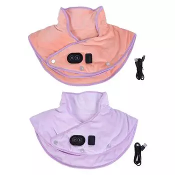 Подогреваемый бандаж для шеи и плеч, удобный массажный терморегулятор, электрическая грелка для шеи Orange Pink