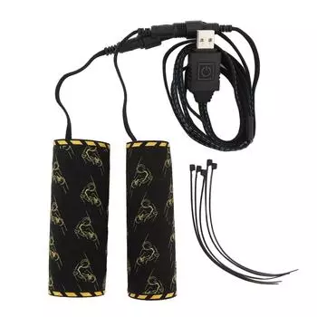 Подогреваемый чехол для руля, 6 передач, контроль температуры, питание от USB, 5 В, обогрев руля для мотоцикла