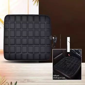 Подогреваемый чехол для сиденья автомобиля 5 В, подогреватель сиденья, зимняя подушка, подушка для сиденья водителя с подогревом, USB-зарядка, коврик для дивана
