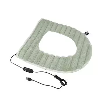 Подогреваемый чехол для унитаза, быстросъемная крышка с мягким закрыванием, чехол для ванной комнаты, мягкое сиденье для унитаза хаки