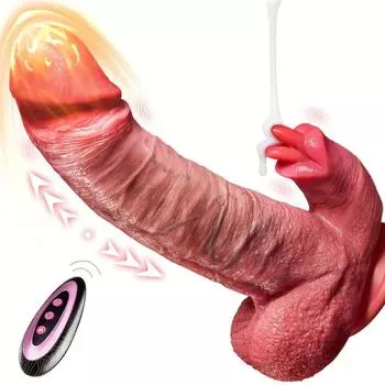 Подогреваемый дилдо на присоске 3 в 1 с 7 режимами введения и 10 режимами вибрацииПодогреваемый режим лизанияРеалистичная силиконовая игрушка для введенияИгрушки для взрослых