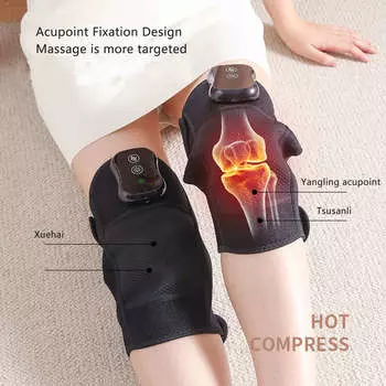 Подогреваемый наколенник 3 передачи, температура 3 силы массажа, горячий компресс, электрический массажер для колена для ежедневного расслабления
