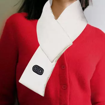 Подогреваемый USB-шейный платок, утеплитель, удобная шаль, теплая повязка, грелка для шеи белый