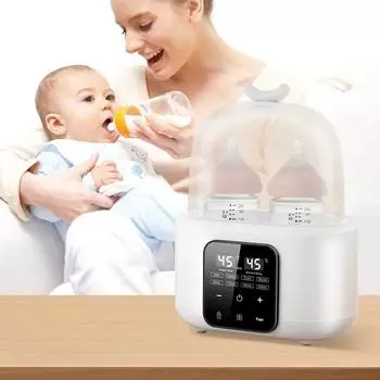 Подогреватель детских бутылочек, подогреватель для двух бутылочек, интеллектуальный контроль температуры, многофункциональный, с таймером, стерилизацией и подогревом 220V белый