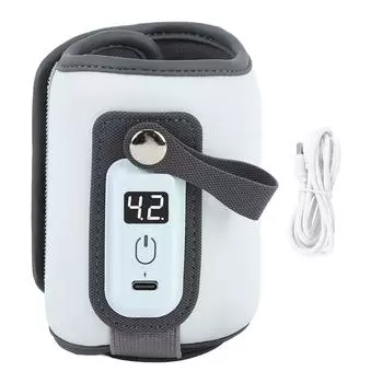 Подогреватель детского молока 5 регулируемых температурных режимов ЖК-дисплей Портативный Быстрый нагрев Детская бутылочка синий