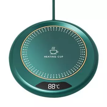 Подогреватель для кружек, электрическая подставка для кофейной чашки с подогревом и 3-температурными настройками, водонепроницаемая USB-подключаемая грелка для чашки с водой, подключаемая к сети зелёный