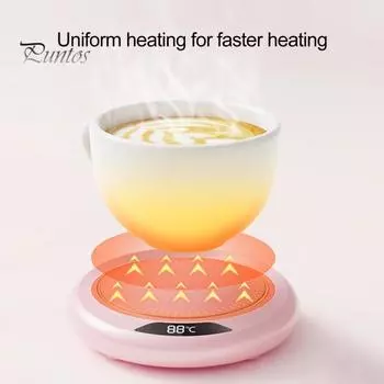 Подогреватель для кружек, электрическая подставка для кофейной чашки с подогревом и 3-температурными настройками, водонепроницаемая USB-подключаемая грелка для чашки с водой, подключаемая к сети зелёный