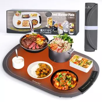Подогреватель еды Пищевой тепловой прибор для дома 8 уровней приготовления пищи Тепловой прибор Совместимый с электрическим настольным подогревателем пищи размера M Плита, Плита, Использование, Температура, серый