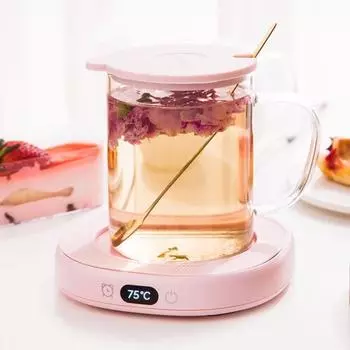 Подогреватель кофейной кружки, термостатическая подставка с автоматическим отключением, водонепроницаемая компактная грелка для чашки с водой белый