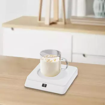 Подогреватель кружек для кофе, нескользящая пластина для чашек из нержавеющей стали, белый цвет белый