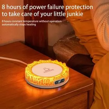 Подогреватель кружек для кофе Smart Volcano Warm Coaster с 4 регулируемыми настройками температуры, автоматическим отключением, настольный подогреватель кофе для подогрева молока и кофе US Plug чёрный