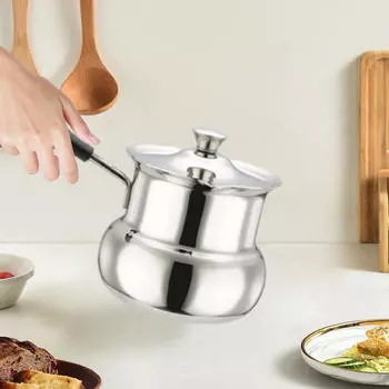 Подогреватель масла для кофейника для индукционных плит, портативное молоко из нержавеющей стали Drum shape 180ml