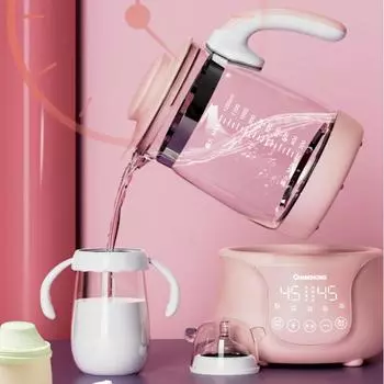 Подогреватель молока, чайник с постоянной температурой, детское молоко, промывка, многофункциональный миксер для молока, теплое молоко для новорожденных, электрический чайник для замачивания молока розовый