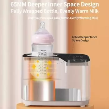Подогреватель молока с термостатическим кормлением. Безводный нагрев. Вращающийся нагрев. Простой в использовании универсальный подогреватель детских бутылочек для безопасного обогрева. US Plug