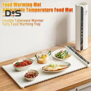 Подогреватель пищи, силиконовый электрический поднос для подогрева с 3 уровнями температуры, быстрый нагрев, не допускающие ожогов края, складная подставка для шведского стола US Plug