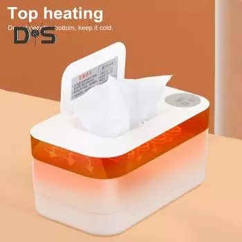 Подогреватель салфеток для младенцев с датчиком температуры, нагрев сверху вниз, безопасная зарядка, портативный подогреватель для салфеток белый