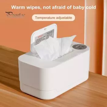 Подогреватель салфеток для младенцев с датчиком температуры, нагрев сверху вниз, безопасная зарядка, портативный подогреватель для салфеток белый