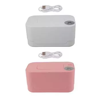 Подогреватель салфеток с ночным освещением, регулируемая температура, многоразовый, многофункциональный, портативный, USB, Wi-Fi Pink