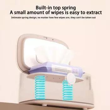 Подогреватель салфеток с верхним подогревом из нержавеющей стали, 3 регулируемых уровня, световой индикатор, постоянная температура, диспенсер для детских влажных салфеток для больших отделений для салфеток белый