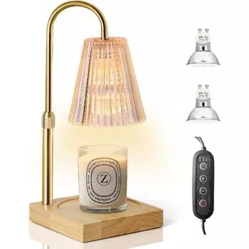 Подогреватель свечной лампы с диммером, электрический подогреватель свечей для банок, свечей, подогреватель лампы для домашнего декора для спальни, таймер 2H/4H/8H, регулируемая высота с 2 лампочками