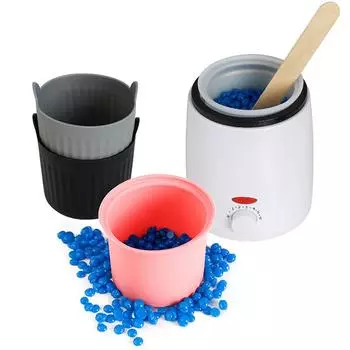 Подогреватель воска, термостойкие сменные силиконовые чаши, воск для удаления волос с палочкой для перемешивания, антипригарная кастрюля для удаления волос, красота чёрный