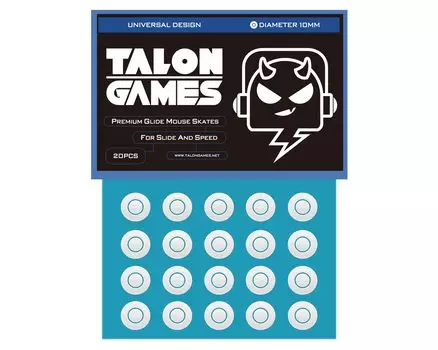 Подошва для мыши TALONGAMES, универсальная, 10 мм, круглая, 20 шт., премиальные ножки для мыши, сверхпрочные, сверхнизкое трение, супергладкое скольжение, замена