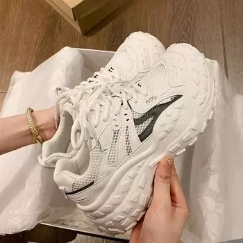 Подошва для шин Paris Dad Shoes Детская летняя новая сетчатая дышащая толстая подошва, увеличивающая рост, повседневная спортивная обувь для женщин 35