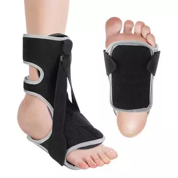 Подошвенный фасциит, дорсальная ночная и дневная шина, ортез для ног, стабилизатор, регулируемый ортопедический бандаж для ног, поддержка облегчения боли чёрный